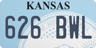 KS license plate 626BWL
