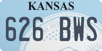 KS license plate 626BWS