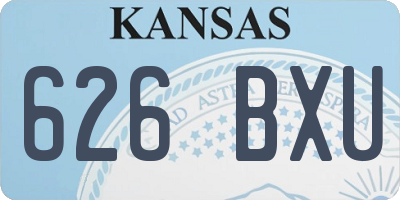 KS license plate 626BXU