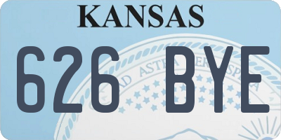 KS license plate 626BYE