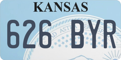 KS license plate 626BYR