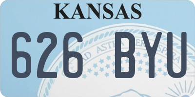 KS license plate 626BYU