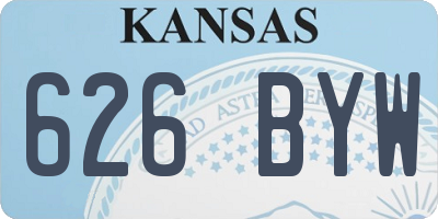 KS license plate 626BYW