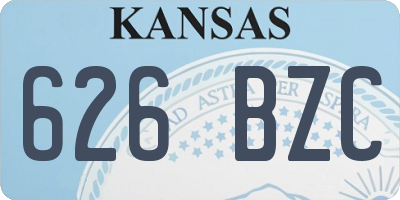 KS license plate 626BZC