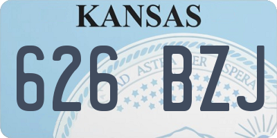 KS license plate 626BZJ
