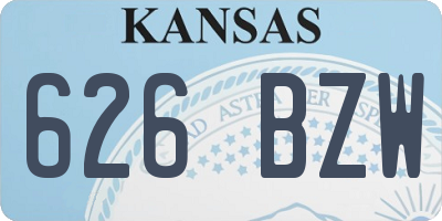 KS license plate 626BZW
