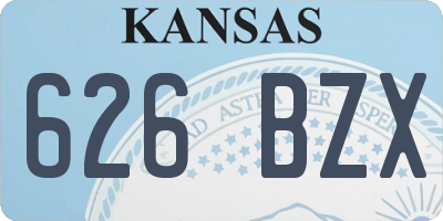 KS license plate 626BZX