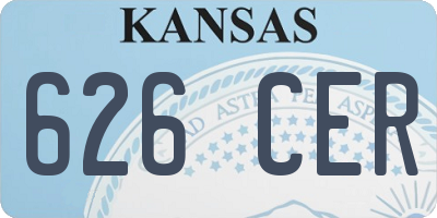 KS license plate 626CER