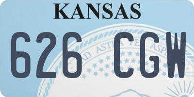 KS license plate 626CGW