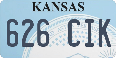 KS license plate 626CIK