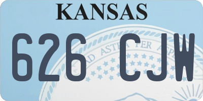 KS license plate 626CJW