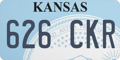 KS license plate 626CKR