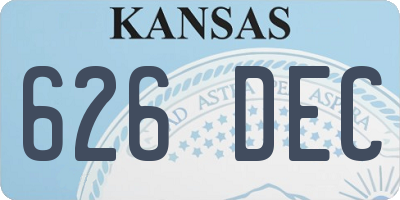 KS license plate 626DEC
