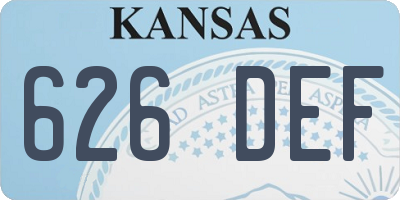 KS license plate 626DEF