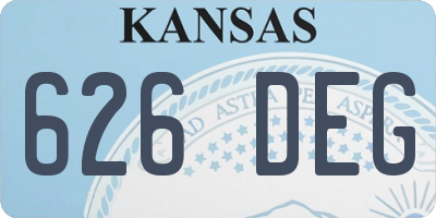 KS license plate 626DEG