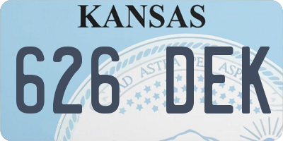KS license plate 626DEK
