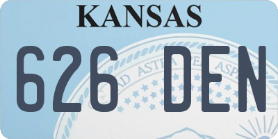 KS license plate 626DEN