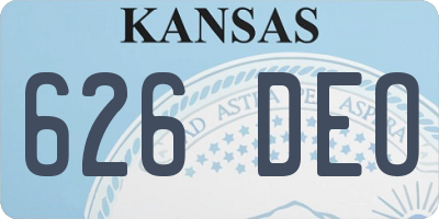 KS license plate 626DEO