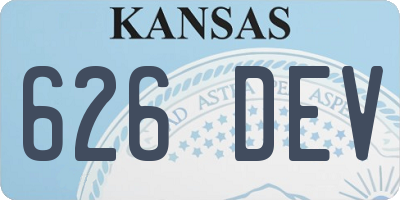 KS license plate 626DEV