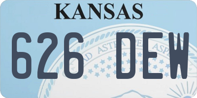 KS license plate 626DEW