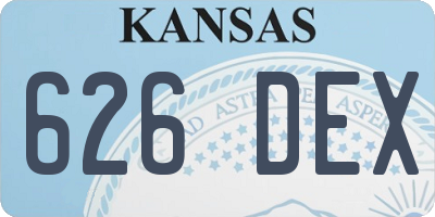KS license plate 626DEX