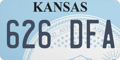 KS license plate 626DFA