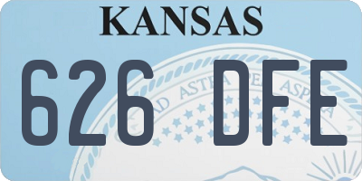 KS license plate 626DFE