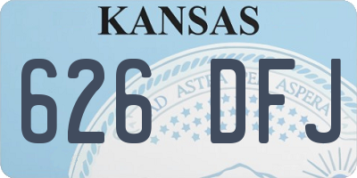 KS license plate 626DFJ