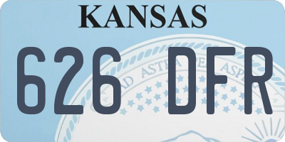 KS license plate 626DFR