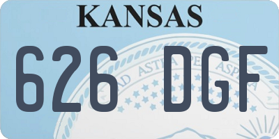 KS license plate 626DGF