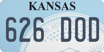 KS license plate 626DOD