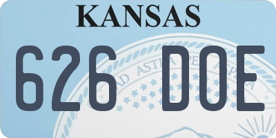 KS license plate 626DOE