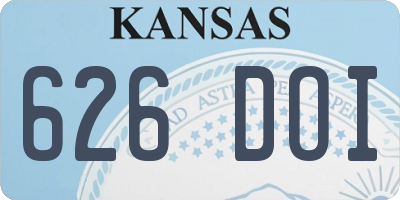 KS license plate 626DOI