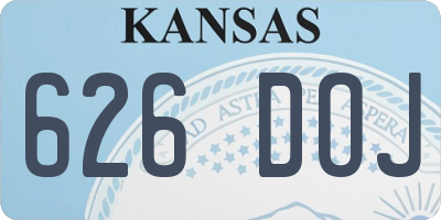 KS license plate 626DOJ
