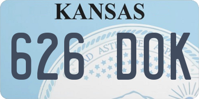 KS license plate 626DOK