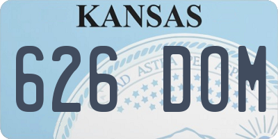 KS license plate 626DOM