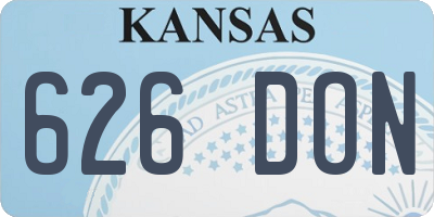 KS license plate 626DON
