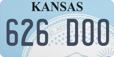 KS license plate 626DOO