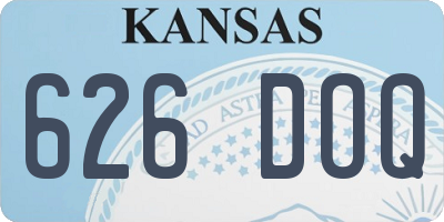 KS license plate 626DOQ