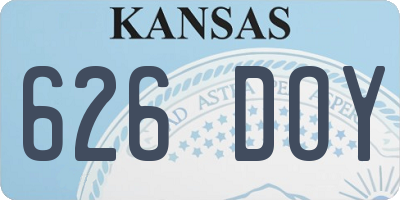KS license plate 626DOY