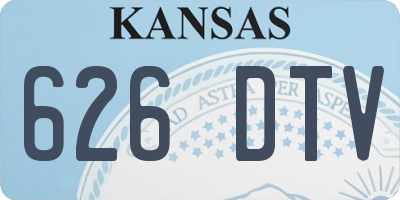 KS license plate 626DTV