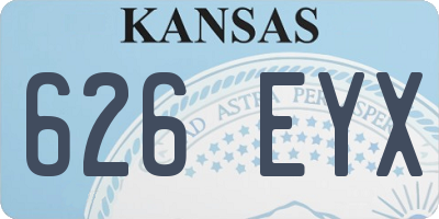 KS license plate 626EYX