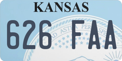 KS license plate 626FAA