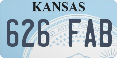 KS license plate 626FAB