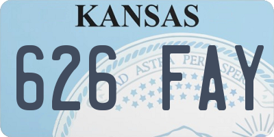 KS license plate 626FAY