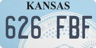 KS license plate 626FBF