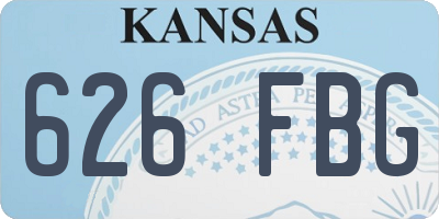 KS license plate 626FBG