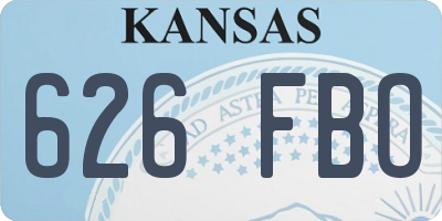 KS license plate 626FBO