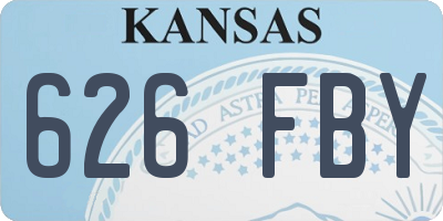 KS license plate 626FBY