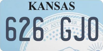 KS license plate 626GJO
